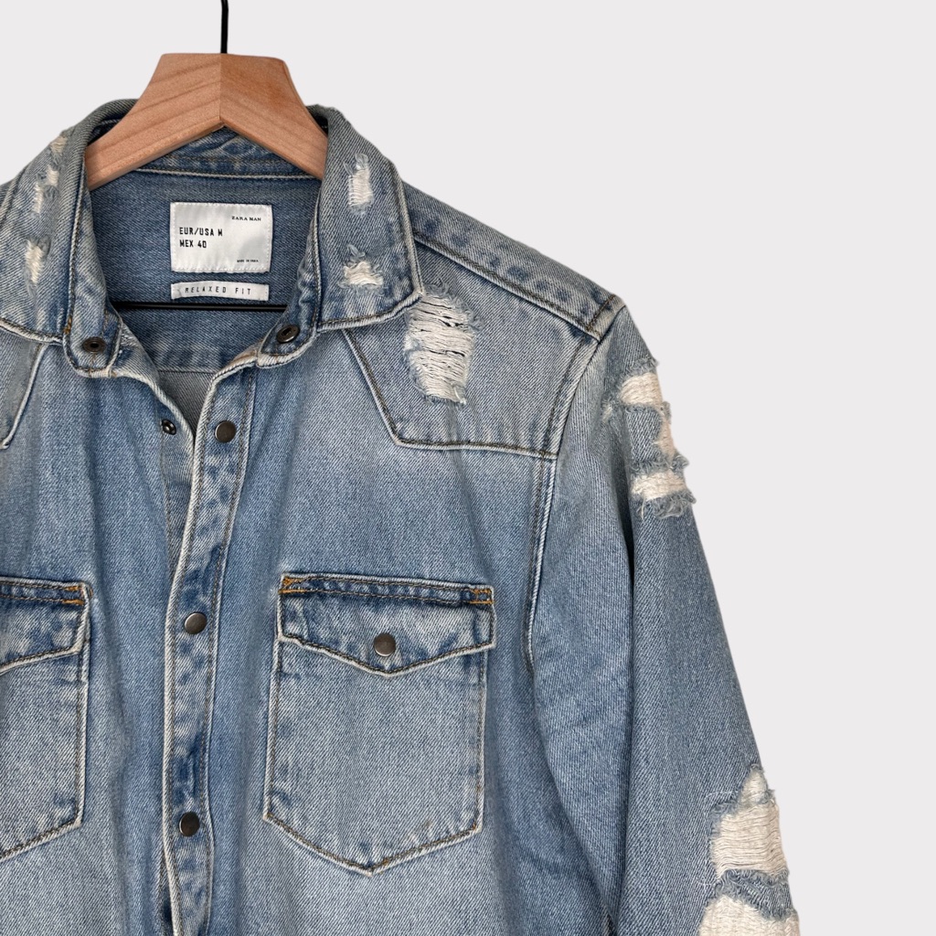 Zara Denim Shirt Jacket